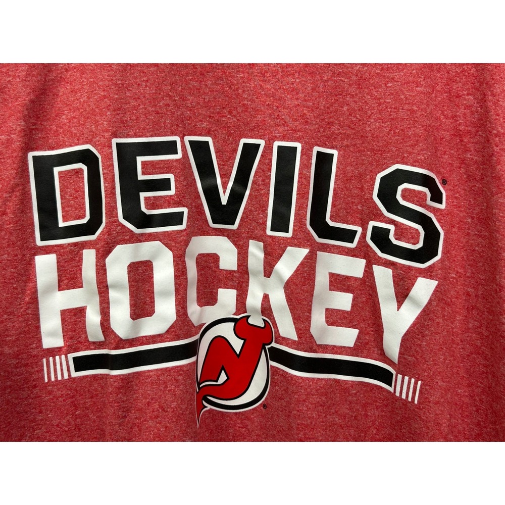 Fanatics New Jersey Devils Hockey Long Sleeve Shirt Men's L Red Heathered